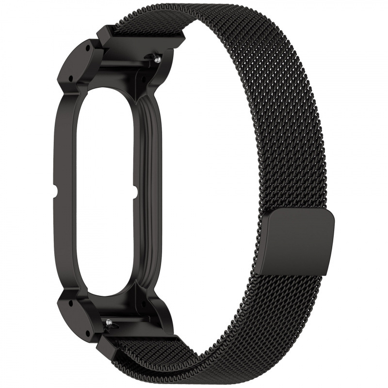 Magnetic Milanese Loop and Steel Bead Band for Fitbit Air in Black (Milanese Magnetic)