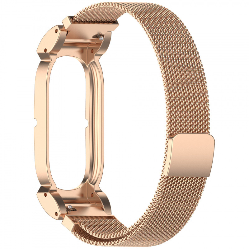 Magnetic Milanese Loop and Steel Bead Band for Fitbit Air in Rose Gold (Milanese Magnetic)