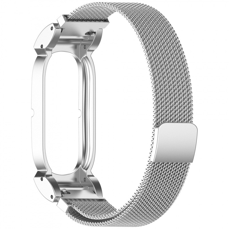 Magnetic Milanese Loop and Steel Bead Band for Fitbit Air in Silver (Milanese Magnetic)
