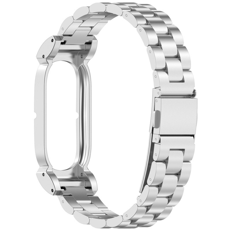Magnetic Milanese Loop and Steel Bead Band for Fitbit Air in Silver (Three-Bead Steel)